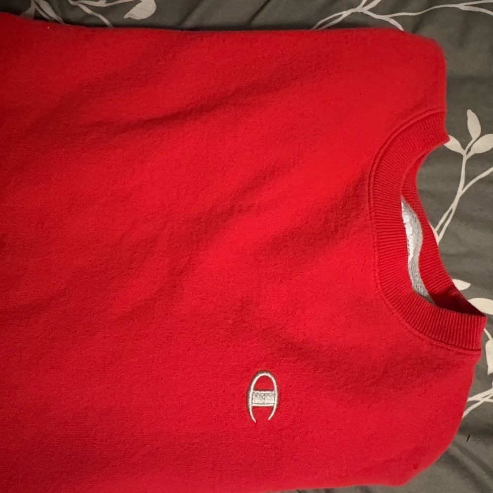 Champion Men's Bold Red Crewneck Sweater - Picture 4 of 4
